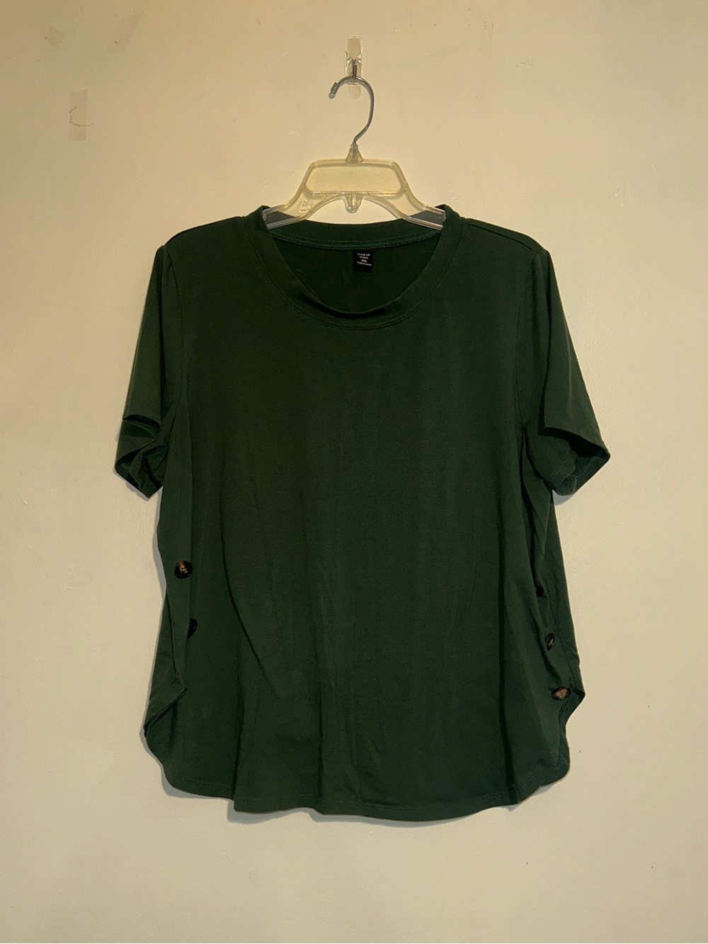 SHEIN Green Crewneck Short Sleeve Top